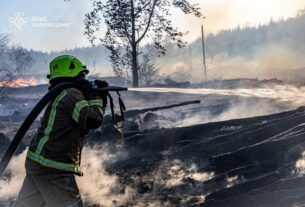Новини України - Лісова пожежа поблизу Ізюма поширюється