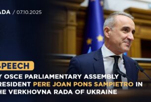 Speech by OSCE Parliamentary Assembly President Pere Joan Pons Sampietro in the Verkhovna Rada