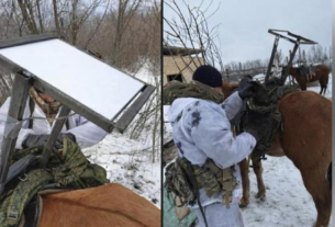 Новини світу - Російські військові причепили Starlink до коня